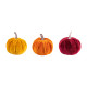 Halloween Mini Velvet Pumpkin Decorations (Pack of 3)