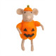 Felt Mouse in Pumpkin Costume Hanging Decoration (10.5cm)