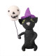 Felt Black Cat with Skull Hanging Decoration (12.5cm)