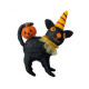 Felt Black Cat with Pumpkin &amp; Hat  Hanging Decoration - 11.5cm