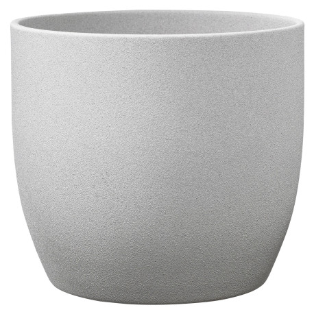 Basel Stone Ceramic Pot Light Grey (16cm)