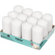 12 Bolsius Professional Pillar Candles - White (118/58mm)