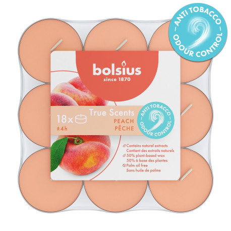 Bolsius True Scent Tealights - Peach (18 Pack)