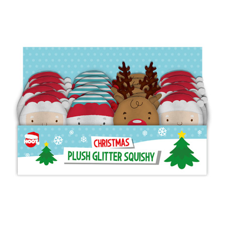 Christmas Plush Glitter Squishies (Assorted)