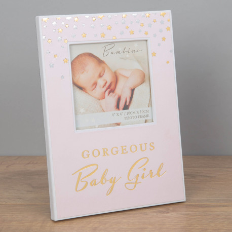 Baby Girl Bambino Paperwrap Photo Frame 4"" x 4""