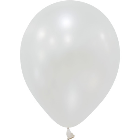 White Metallic Latex Balloon - 12 inch (Pk 100)