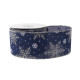 Dark Blue with Silver Snowflakes Ribbon (63mm x 10yds)