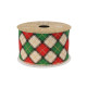 Red &amp; Green Argyle Diamond Ribbon (63mm x 10yds)