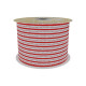 Red and White Striped Fabric Ribbon (63mm x 9m)