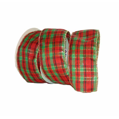 Wired Tartan Ribbon (50mm x 10 yards)