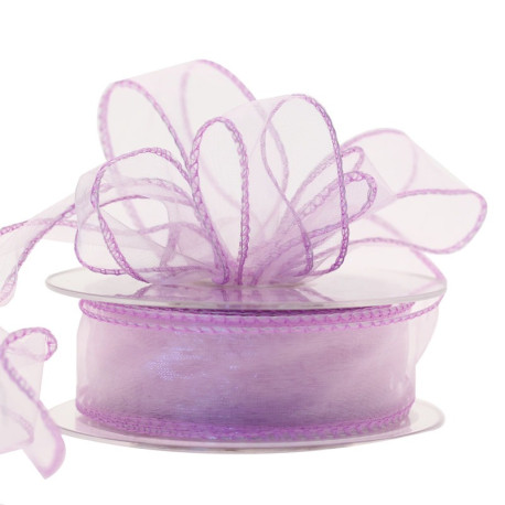 Lilac Wired Chiffon Ribbon (30mm)