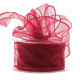 50mm x 20m Burgundy Wired Chiffon Ribbon