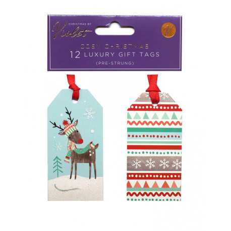 12 Pack Tags Cosy Christmas