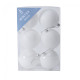 8cm White Shatterproof Baubles (x6)