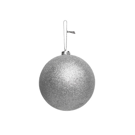 Silver Glitter Shatterproof Bauble (x1) (15cm)