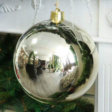 Champagne Shiny Shatterproof Bauble (x1) (30cm)