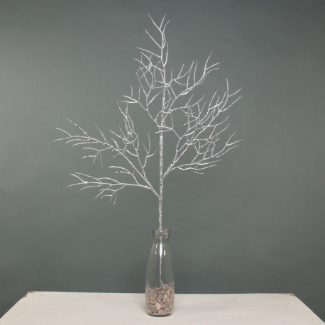 Silver Glitter Twig Stems