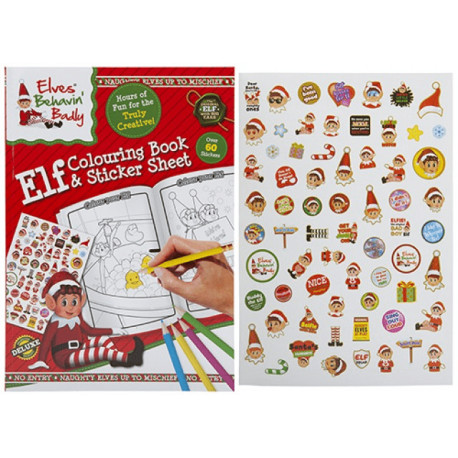 Extra Large Elf Colouring Book With Sticker Sheet