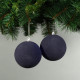 10cm Midnight Blue Velvet Baubles (Set of 4)