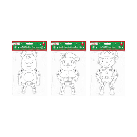 Christmas Jointed Card Decorations (Assorted Pack of 4)