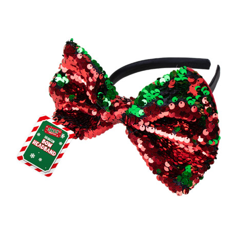 Reversible Sequin Bow Headband