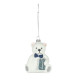 White and Blue Sitting Bear Hanging Decoration (11cm)