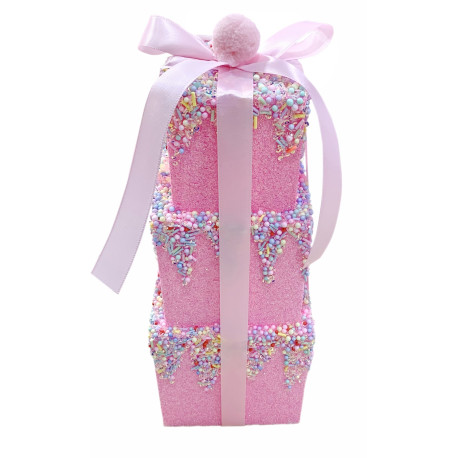 Pink Stacked Gift Hanging Decoration (30cm)