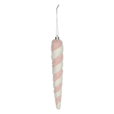 Pink and White Icicle Hanging Decoration (20cm)