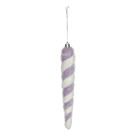 Purple and White Icicle Hanging Decoration (20cm)