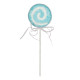 Turquoise Lollipop with Swirl and Ribbon (31cm)