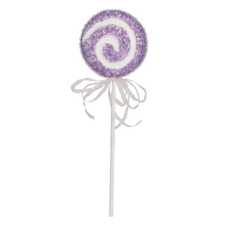 Purple Lollipop with Swirl and Ribbon (31cm)