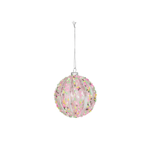 Pink Sequin Bauble (8cm)