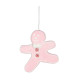 Pink Gingerbread Man Hanging Decoration (15cm)