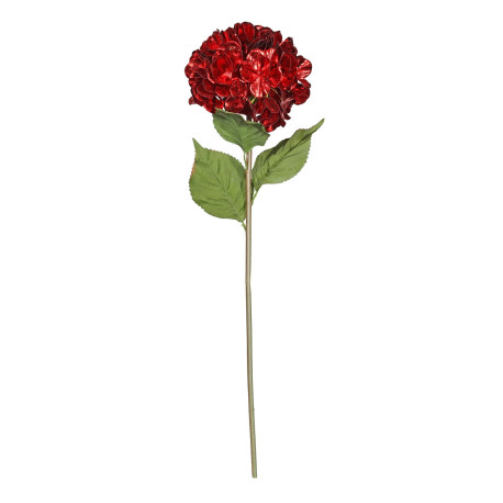 Red Metallic Hydrangea Stem