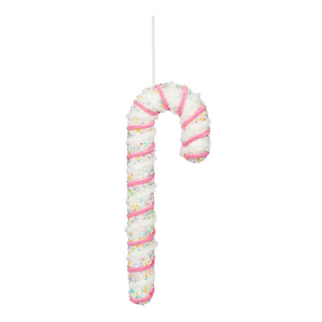 Pink and White Candy Cane Hanging Decoration (35cm)