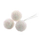 Bunch of White Frosted Baubles (13cm)