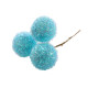 Bunch of Turquoise Frosted Baubles (13cm)