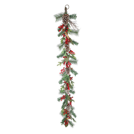 Pinecone and Red Berry Garland (180cm)