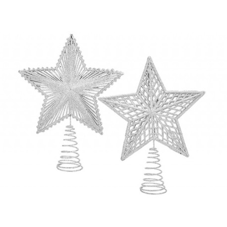 Silver Large Star Tree Topper (Assorted)