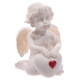 Cute Seated Love Cherub with Red Heart Gem