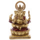 Decorative Gold and Red 14cm Ganesh Statue