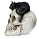 Fantasy Skull Ornament - Skull with Black Cat