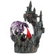 Fire Breather Cliff Top Castle LED Dark Legends Dragon Figurine