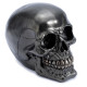 Gothic Metallic Black Skull Ornament