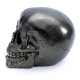 Gothic Metallic Black Skull Ornament