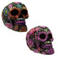 Gothic Metallic Day of the Dead Flower Skull Decoration