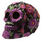 Gothic Metallic Day of the Dead Flower Skull Decoration