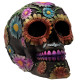 Gothic Metallic Day of the Dead Flower Skull Decoration