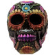 Gothic Metallic Day of the Dead Flower Skull Decoration