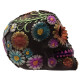 Gothic Metallic Day of the Dead Flower Skull Decoration